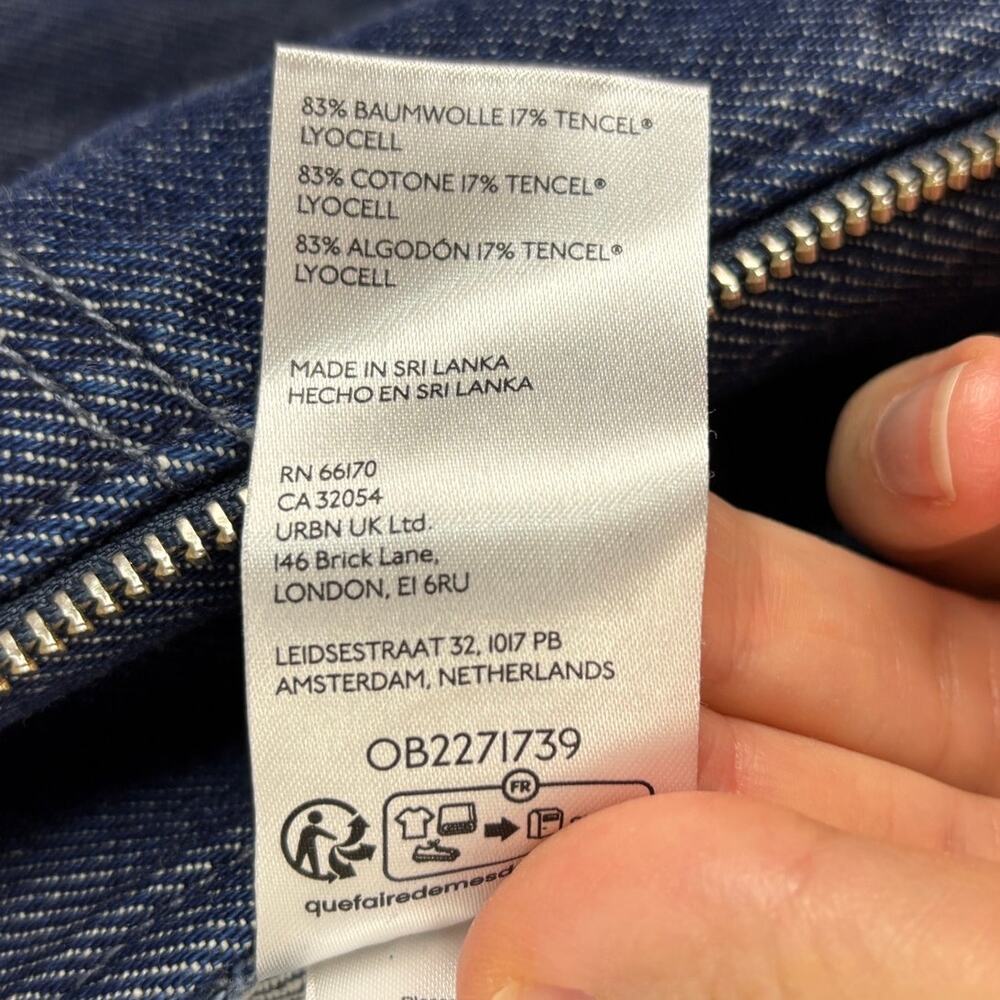 Pilcro Anthropologie Super-Soft Denim Moto Jacket Small - Picture 13 of 13